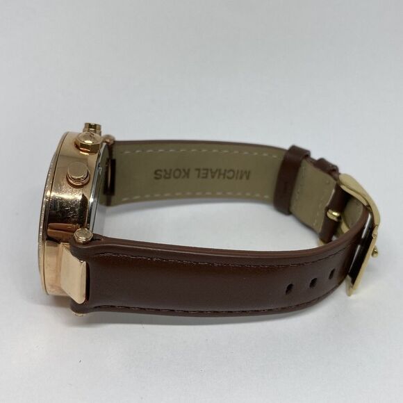 Michael Kors Parker MK5896 Women's Brown Leather Analog Dial Quartz Watch WO335 - Picture 9 of 12